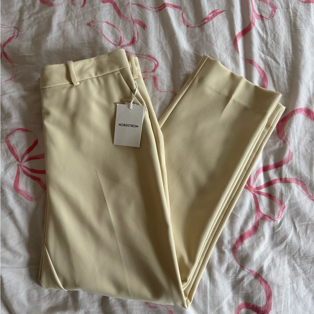Nordstrom Butter Yellow Tailored Dress Pants
